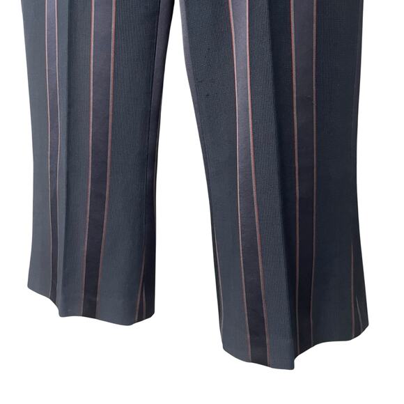 Theory Navy Red Pinstripe Wide Leg Cropped Dress Pant Womens Size 2? AS IS - Picture 3 of 6